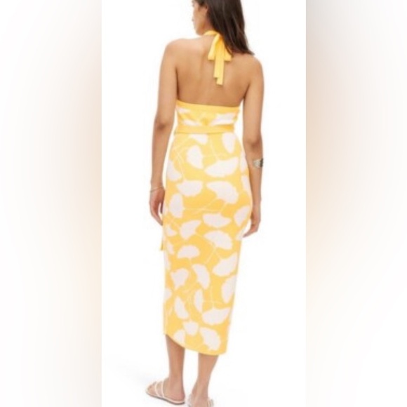 NWT DVF Yellow Dress Halter Tie Neck Ginkgo Sweaterknit Midi Dress by target - Picture 2 of 11